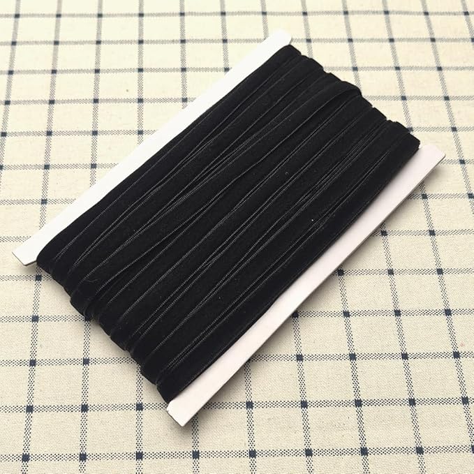 Chenkou Craft Black 25 Yards 3/8" Velvet Ribbon Lots Bulk (Black, 3/8"(10mm))