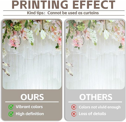 Leowefowa White Flower Wall Backdrop for Wedding Decor Romantic Pink Roses Floral Wall Photography Background for Wedding Birthday Party Banner Decorations Backdrop Photo Booth Props 10x8ft Vinyl