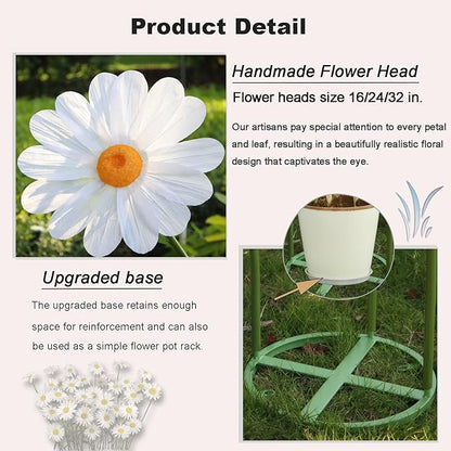 Large Daisy Flowers Artificial 5.9 Ft Giant Paper Flowers Decoration Big Flowers Decor for Birthday Party Garden Office Home Wedding Graduation Shop Window Display(White)
