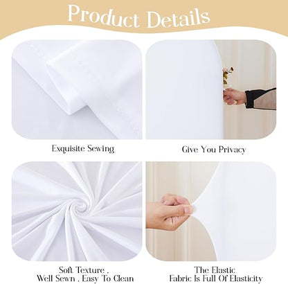 White Arch Backdrop Cover Set of 2 Birthday Party Arch Covers 7.2 and 6ft Wedding Arch Cover Stretchy Backdrop Bridal Baby Shower Birthday Arch Covers Spandex