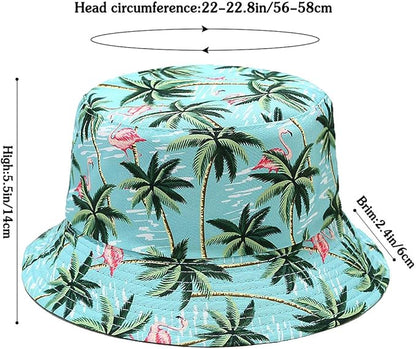 Malaxlx Unisex Bucket Hat Beach Sun Hat Aesthetic Fishing Hat for Men Women Teens, Reversible Double-Side-Wear