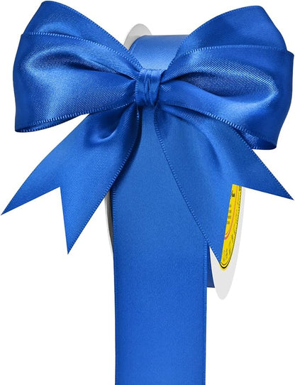 Double Face Satin Ribbon 1-1/2 inch X 50 Yards Polyester Royal Blue Ribbon for Gift Wrapping Very Suitable for Weddings Party Hair Bow Invitation Decorations