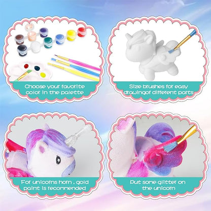 SpringFlower Unicorn Gift Toys for 3 4 5 6 7 8 Years Old Girls - Girls Arts and Crafts Painting kit Including 8 Cute Looking Unicorn Figures, DIY Creative Christmas Gift for Kids