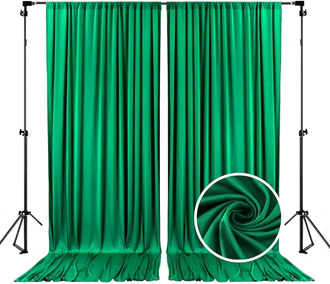 10 x 10 Feet Hunter Green Backdrop Curtain for Partie, Background Curtains for Photoshoot, Birthday, Wedding, Halloween, Thanksgiving, Christmas, New Year Party Decorations 5Ft x 10Ft, 2 Panels