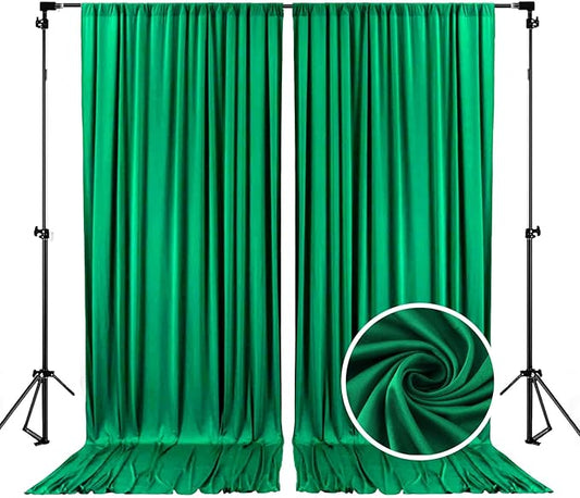 10 x 10 Feet Hunter Green Backdrop Curtain for Partie, Background Curtains for Photoshoot, Birthday, Wedding, Halloween, Thanksgiving, Christmas, New Year Party Decorations 5Ft x 10Ft, 2 Panels