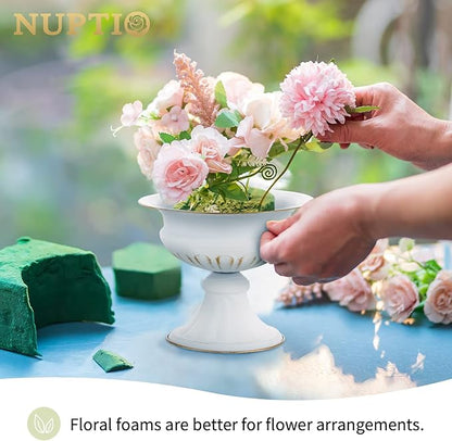 Nuptio White Vases for Centerpieces Wedding - 10 Pcs 6.5in Height Metal Urn Planter Elegant Wedding Centerpieces for Tables - Trumpet Vase for Weddings Party Decoration Centerpiece Table Decorations