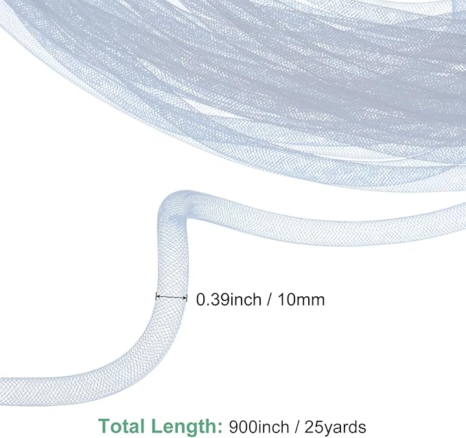 Mesh Tube Ribbon 25 Yards, 10mm Elastic Fabric Ribbons Mesh Tubing for Crafts/Gift Wrapping/Flower Bouquets/Wedding/Birthday/Holiday/Wreaths Christmas/Decoration[Taupe Gray]