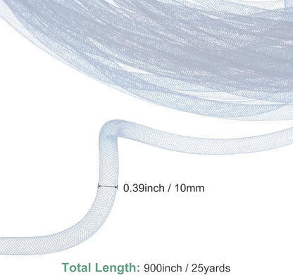 Mesh Tube Ribbon 25 Yards, 10mm Elastic Fabric Ribbons Mesh Tubing for Crafts/Gift Wrapping/Flower Bouquets/Wedding/Birthday/Holiday/Wreaths Christmas/Decoration[Taupe Gray]