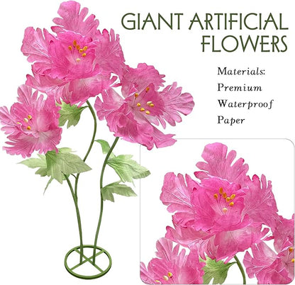 Large Paper Flowers Artificial Flower, Elegant Giant Floral Display Wedding Arrangements Reception Decorations Waterproof Huge Birthday Party Home Office Decor Big Banquet Background, Dark Pink