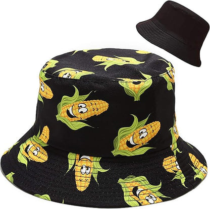 XYIYI Cute Bucket Hat Beach Fisherman Hats for Women, Reversible Double-Side-Wear