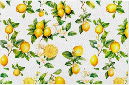 Lemon Tropical Summer Placemats Set of 4 PVC Vinyl Non Slip Table Mats Waterproof Heat Resistant Place Mats Washable Wipeable Dining Table Mat for Kitchen Party Indoor Outdoor Decorative