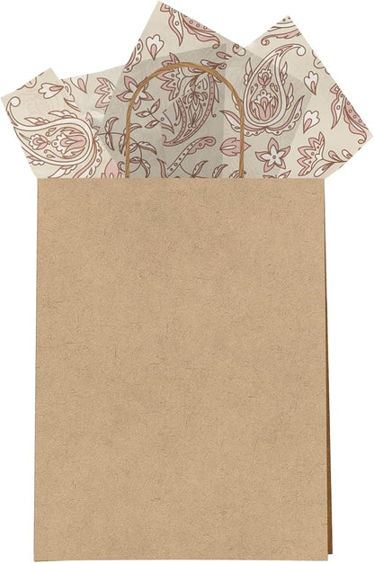 Pro Supply Global Pink Paisley Printed Tissue Paper for Valentine's Day Gift Bags or Boxes and Wrapping - Bulk Decorative Art Tissue Paper for Packaging and Gifting | 24 Sheets 20" x 30"