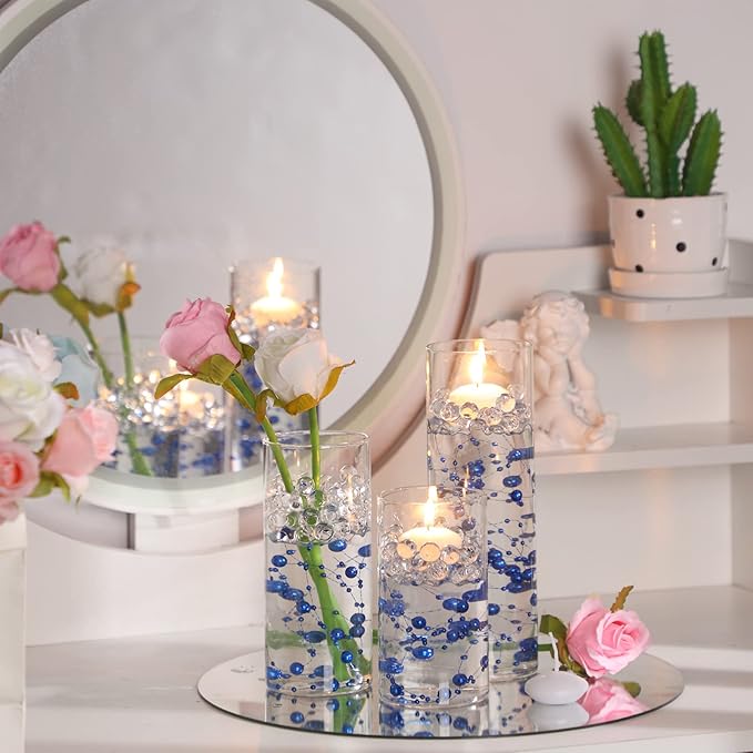 36 Pcs Cylinder Vases Set for Centerpieces, 6/8/10 Inch Tall Clear Glass Vase, Hurricane Floating Candle Holder for Wedding Table Decor, 2.5''/2.7''/3.3''' Diameter (2.5'' X 5'',6'',8'')