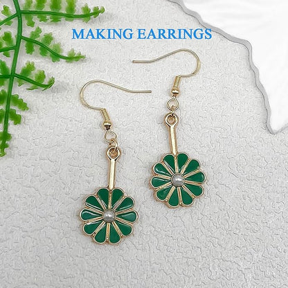 60pcs15 Types Flower Charms For Jewelry Making Enamel Flower Charms For Necklace Bracelet Earring for Gift that Office, Travel & DIY Creators