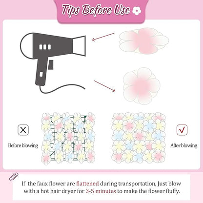 Rose Flower Wall Backdrop Panels 5ftx3.74ft Pink White Artificial Wedding Backdrop 3D Fake Floral Wall for Baby Shower Birthday Party Stage Photo Home Decor