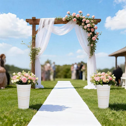 10" Tall Flower Buckets Metal Vase - Pack of 10 Rustic Farmhouse Centerpiece Vases for Table with Handles, Wedding Home Table Decor, Farmhouse White Flower Bar Bucket Holder