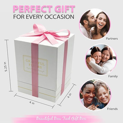 Graceful Fleurs | Real Long Lasting Roses for Years | Preserved Fresh Flowers for Delivery Birthday | Birthday Gifts for Women | Forever Roses in a Box (Pink, White Box, 4 Roses)