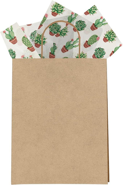 Succulent Printed Tissue Paper for Gift Bags or Boxes and Wrapping - Bulk Cactus Decorative Art Tissue Paper for Packaging and Gifting | 24 Sheets 20" x 30"
