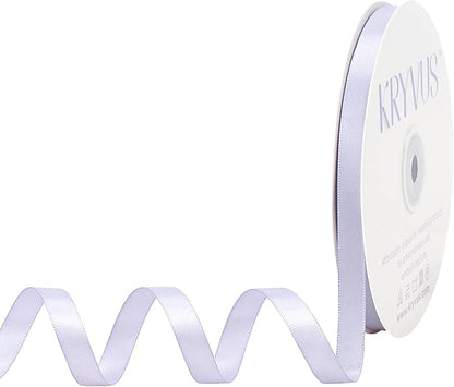 Lilac Mist Satin Ribbon, Double Faced 1/4 Inch X 50 Yards Lilac Mist Ribbon, Premium Satin Ribbon for Gift Wrapping, Crafts, Hair Bow Making, Sewing, Flower Bouquet, Wedding Party Decor
