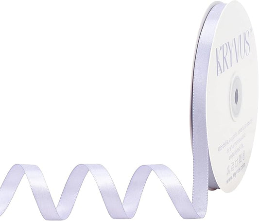 Lilac Mist Satin Ribbon, Double Faced 1/4 Inch X 50 Yards Lilac Mist Ribbon, Premium Satin Ribbon for Gift Wrapping, Crafts, Hair Bow Making, Sewing, Flower Bouquet, Wedding Party Decor