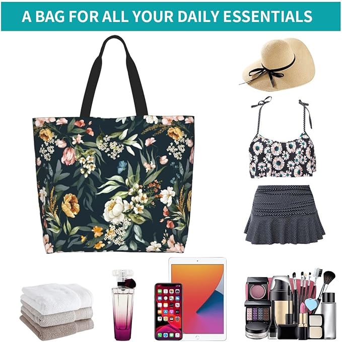 Sunflower Tote Bag For Women, Waterproof Shoulder Bags Big Reusable Grocery Handbag For Shopping Picnic Work Beach