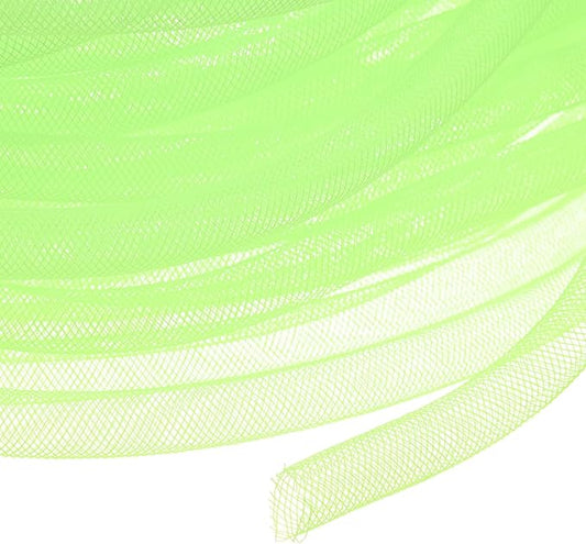 Mesh Tube Ribbon 25 Yards, 10mm Elastic Fabric Ribbons Mesh Tubing for Crafts/Gift Wrapping/Flower Bouquets/Wedding/Birthday/Holiday/Wreaths Christmas/Decoration[Light Green]