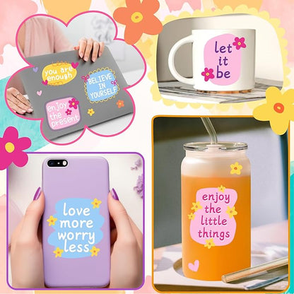 Positive Affirmation Mirror Stickers Kids Bathroom Mirror Decals Peel and Stick Colorful Kids Window Decal Inspirational Quote Crafts Decals Motivational Vinyl Sticker for Nursery Bedroom Classroom