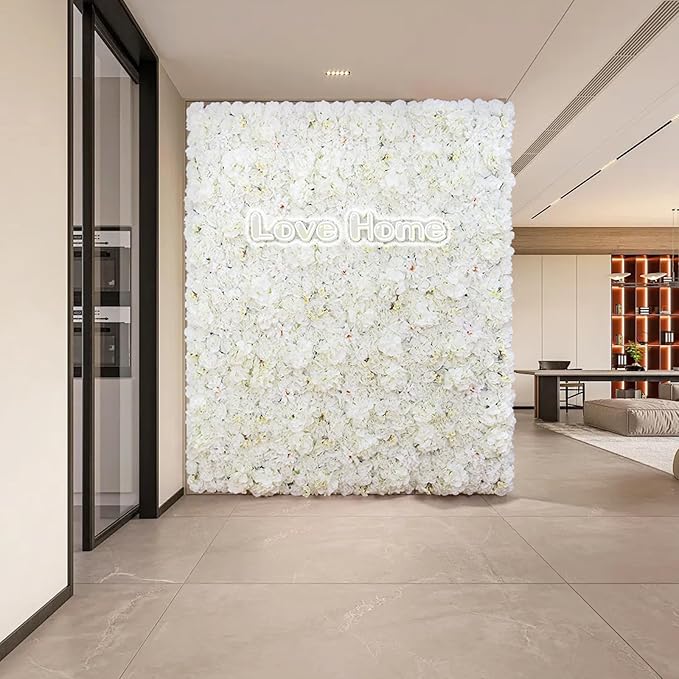 Flower Wall Backdrop 9pcs 16.5x16.5 Inch Flower Wall Decor Artificial Floral Wall Panel Ideal for Wedding Celebrations, Festive Party Birthday Backdrops and Elegant Home Decor
