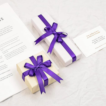 Double Faced Purple Satin Ribbon, 1/2 Inch X 25 Yards Polyester Ribbon for Gift Package Wrapping, Crafts, Bow Making, Sewing, Flower Bouquet, Wedding Party Decor