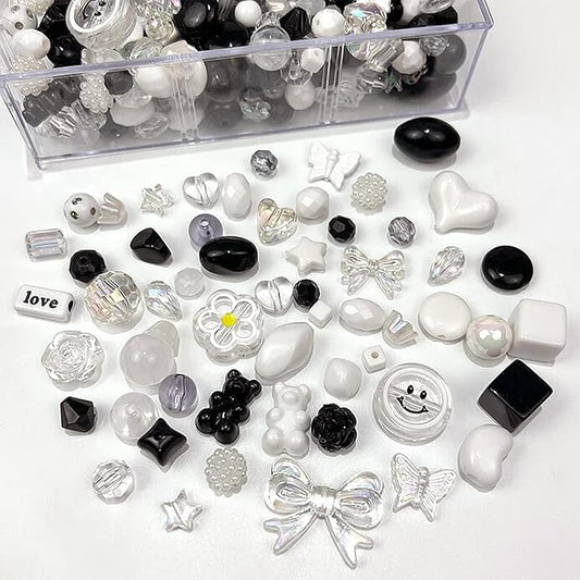 300 Grams Beads Charms Pendants, Acrylic Beads Charms for Jewelry Making Bracelet Necklace Earrings Bangles, DIY Art Craft
