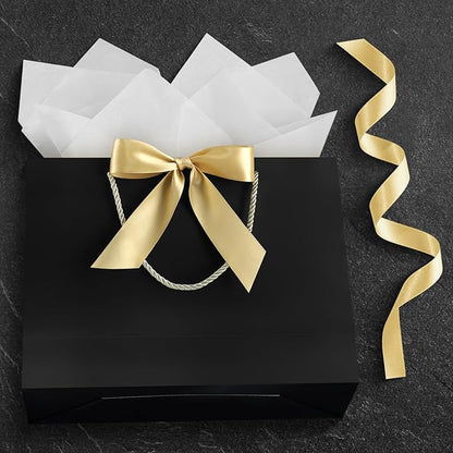 JMANNI Gift Bag, 1PCS Gift Bags Large with Ribbon and 1 Greeting Cards 2 Tissue Paper, Portable Paper Gift Bag with Handles, Birthday Gift Bags,Present Bags for Wedding Party Mothers Day
