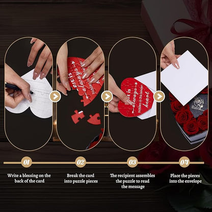 12 Preserved Roses in Heart-Shaped Box - Eternal Love Gift, Long-Lasting Roses for Her - Forever Flowers - Ideal for Valentine's Day, Anniversaries, Mother's Day - Elegant Display Box
