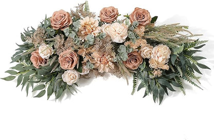 YYHUAWU Artificial Flowers Combo Box Set Gradient Color Flower Leaf with Stems for DIY Wedding Bouquets Centerpieces Baby Shower Party Home Decorations Nude Color
