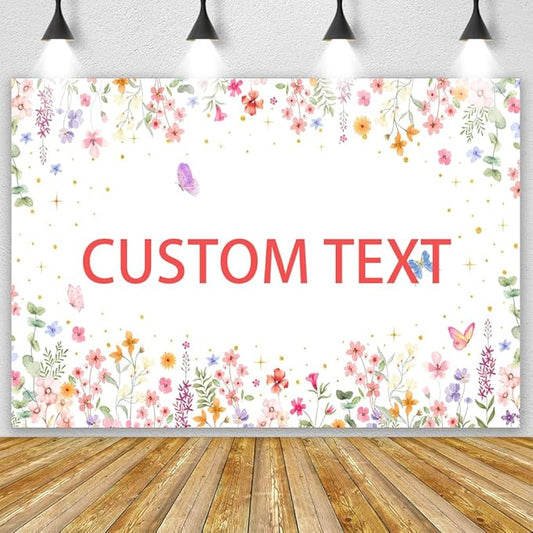 Custom Bridal Shower Decorations Backdrop Wildflower Wedding Shower Background Lower Floral Engagement Wedding Bachelorette Party Decor Supplies Photo Booth Props