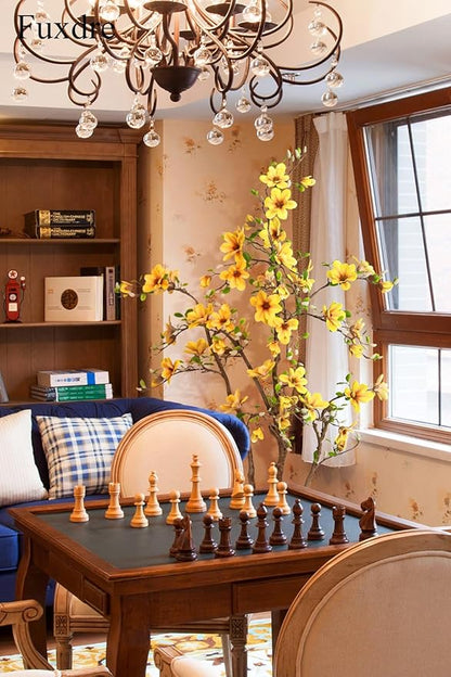 Faux Magnolia Tree 6.8 ft - with 57 Pcs Yellow Artificial Flowers - Tall Artificial Plants Indoor, Large Fake Plant Perfect Potted Magnolia Flower Decor for Living Room, Stairs, Shop, Study Room