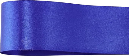 MEEDEE Royal Satin Ribbon 2 Inch Royal Blue Ribbon Lux Double Faced Ribbons by 25 Yards Silk Ribbons for Gift Wrapping, Crafts, Satin Weddings, Flower Bouquet, Holiday Decorating