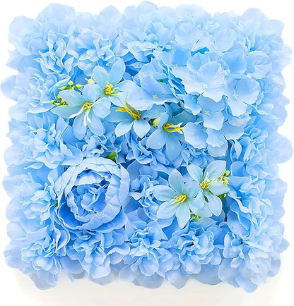 Flower Wall Backdrop, 12PCS 10.6"-15.7" Artificial Flower Wall Panel with Various Styles, 3D Floral Wall Decor for Wedding Photo Background Festive Party Home Decoration (G-D004, 10.6*10.6in)