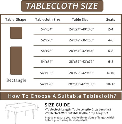 Rectangle Table Cloth,100% Waterproof Tablecloth OilProof SpillProof Vinyl Table Cloth, Wipe Clean Plastic Table Cover for Dining, Camping, Indoor and Outdoor 54" x 78",Midnight Foliage