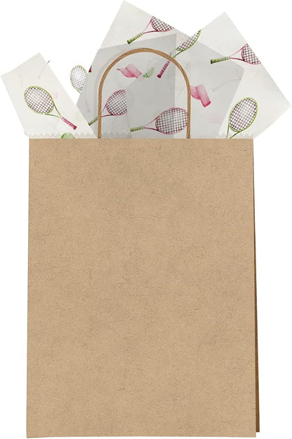 Pro Supply Global Tennis Printed Tissue Paper for Gift Bags or Boxes and Wrapping - Sports Bulk Decorative Art Tissue Paper for Packaging and Gifting | 24 Sheets 20" x 30"