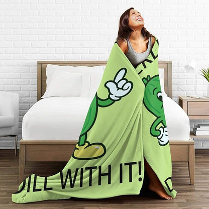 Pickle Blanket Cute Pickle Throw Blanket Vegetable Soft Cozy Fleece Fuzzy Stuffed Plush Flannel Gifts for Girls Women Boys Kids Adults 40''x50''