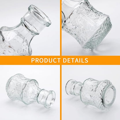 Brajttt Set of 32 Bud Vases for Flowers, Small Vintage Glass Bottles for Rustic Wedding Centerpieces and Home Decor