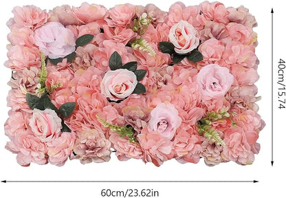 12 Pcs White Flower Wall Flowers Backdrop Artificial Flower for Backdrop Flowers Decoration 3D Floral Panels for Wall Decor Home Party Wedding Room Decoration (60x40cm/Pink 1)