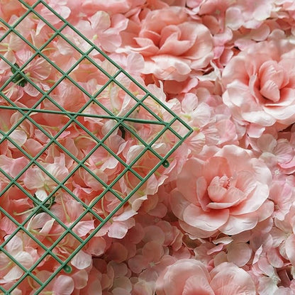 Artificial Flower Wall Panels, Silk Wedding Flower Wall Backdrop Panel, 3D Floral Panel Artificial Floral Wall Mat Flower Screen for Photo Party Wedding Wall Background Decor (12PCS Pink)
