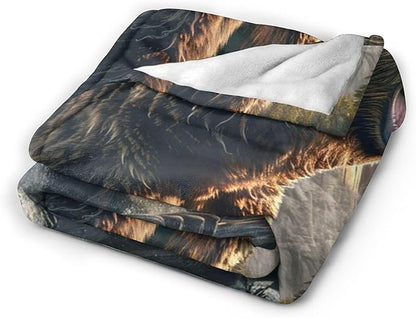 Bear Throw Blanket - Cabin Decor Gifts for Girls, Boys, Men, Women, Kids, Adults - Soft Warm Cozy Fleece for Couch, Sofa, Bed - 60"x50"