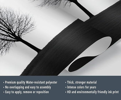 KIREUPA Minimalist Tree Wall Mural, Elegant Tree Silhouette Poster 3d Wall Murals, Modern Forest Wallpaper Mural, for Living Room Bedroom Large Wallpaper Indoor Decor 78.7" W x55.1 H