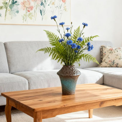 Ceramic Flower Vase Home Decor-6.3" Large Decorative Terracotta Vases Vintage Living Room, Kitchen Bedroom Decorations for House Book Shelf Office Coffee Desk Dining Fireplace