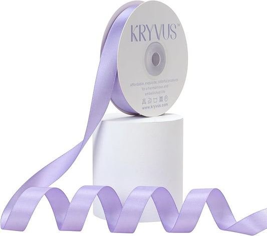 Lavender Satin Ribbon, 5/8 Inch X 25 Yards, Premium Satin Polyester Ribbon for Gift Wrapping, Crafts, Wedding Decor