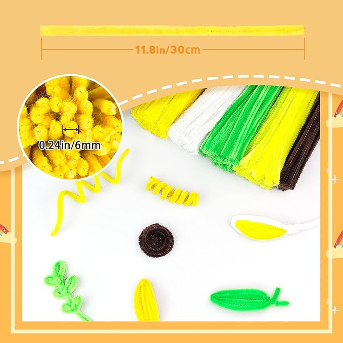 ZEIZHUBN 270 Pieces Pipe Cleaners, Pipe Cleaners Flower Bouquet Kit, Flower Making Kit with Floral Wires Tape, Art and Craft Supplies Projects DIY Decoration Holiday Party Birthday Gifts