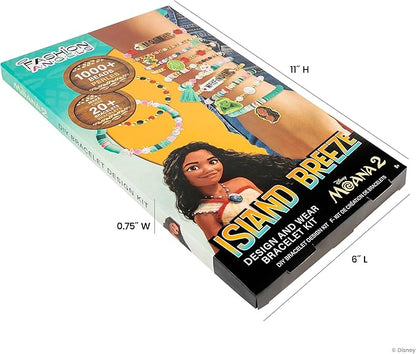 Fashion Angels Disney Moana 2 DIY Bracelet Making Kit, Includes 1,000+ Beads, 6 Charms, Design Board & More, Makes 20+ Bracelets, Craft for Kids Ages 8+