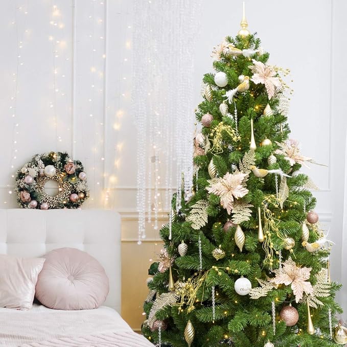 KI Store Gold Christmas Tree Picks Sprays Set of 20 Glittered Twigs Decor for Christmas Tree Decoration Wreath Garland Floral Arrangement
